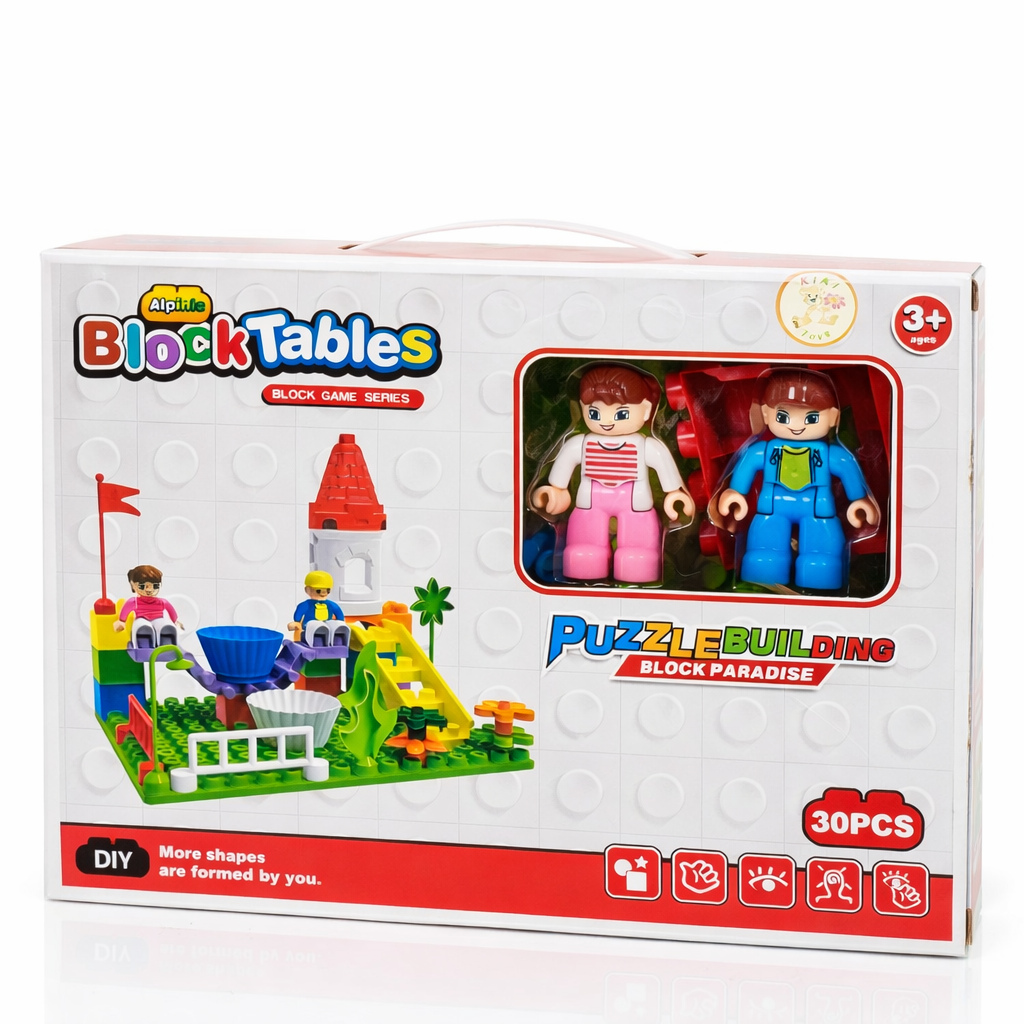 لعبة مكعبات التركيب للأطفال – Block Tables Puzzle Building (30 قطعة)