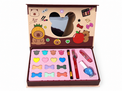 طقم مكياج أطفال مع علبة مرآة | Kids Makeup Set with Mirror Case