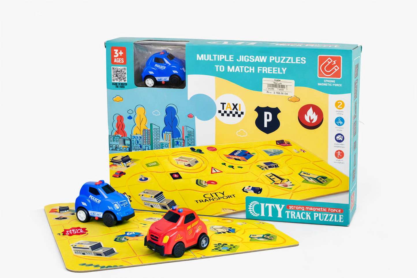 لعبة طريق المدينة المغناطيسي للأطفال – City Track Puzzle