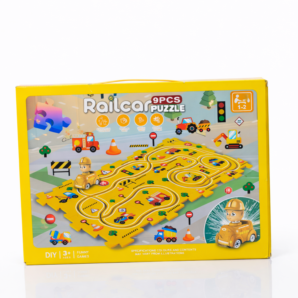 لعبة بازل طريق السيارات – Railcar Puzzle (9 قطع)