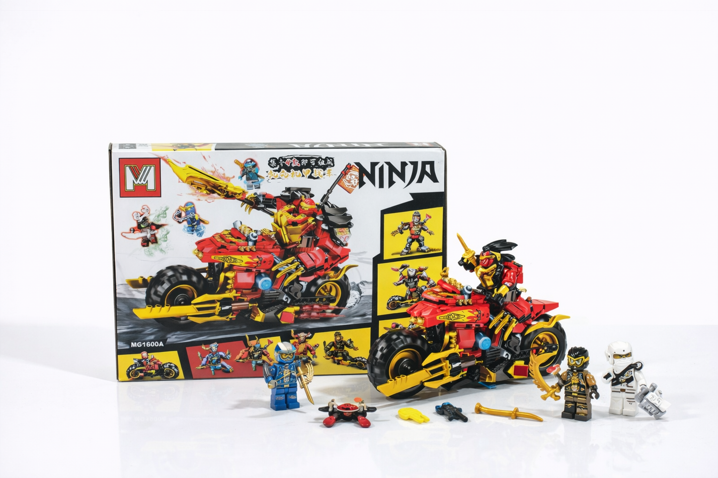 لعبة تركيب نينجا مع مركبة قتالية – Ninja Building Block Combat Vehicle