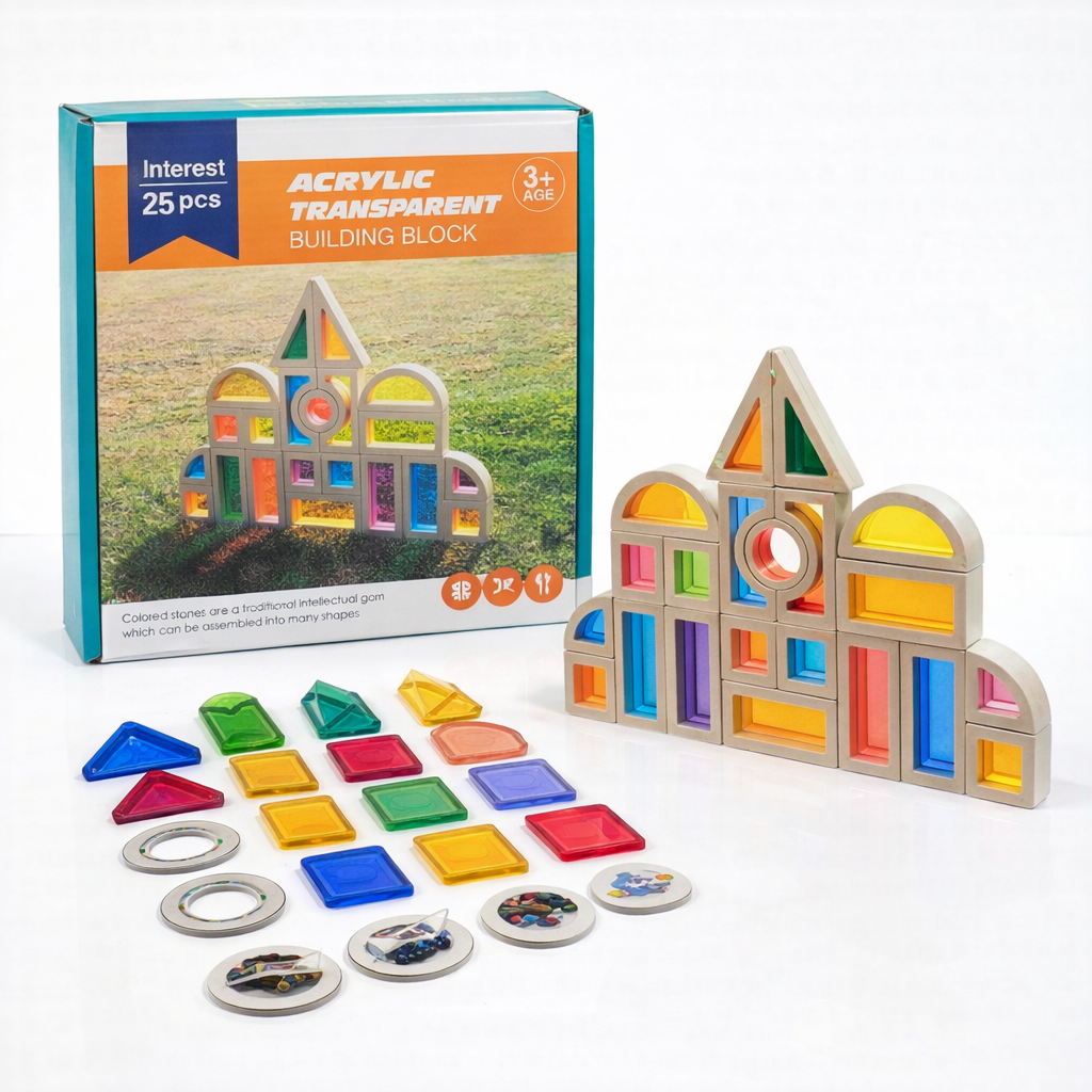 مكعبات البناء الشفافة الأكريليك 25 قطعة – Acrylic Transparent Building Blocks 25 PCS