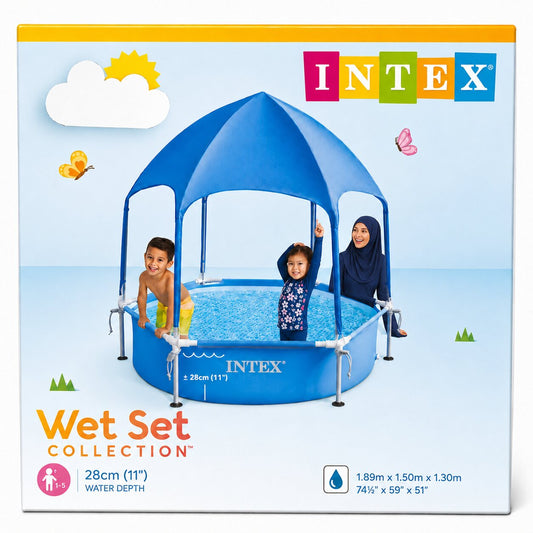 مسبح أطفال INTEX مع مظلة حماية | INTEX Kids Pool with Sun Shade 1.89m × 1.50m × 1.30m