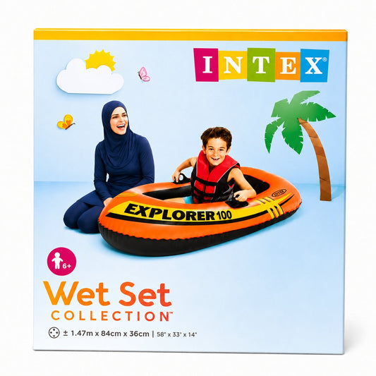 قارب سباحة للأطفال INTEX Explorer | INTEX Explorer Kids Inflatable Boat – Available in 2 Sizes