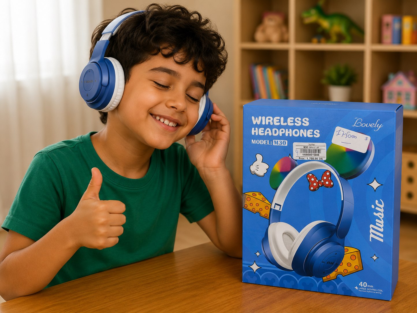 سماعات أطفال لاسلكية Lovely موديل M30 ميكي ماوس | Lovely M30 Kids Wireless Headphones Mickey Design