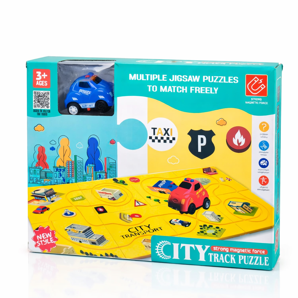 لعبة طريق المدينة المغناطيسي للأطفال – City Track Puzzle