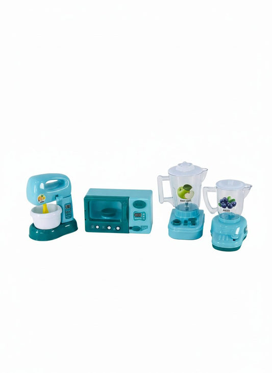 جموعة أدوات مطبخ بلاستيكية للأطفال  Kids Kitchen Appliances Play Set (Blue)