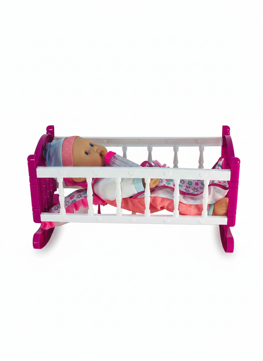 دمية الطفل الناعمة مع سرير LUNE Soft Baby Doll
