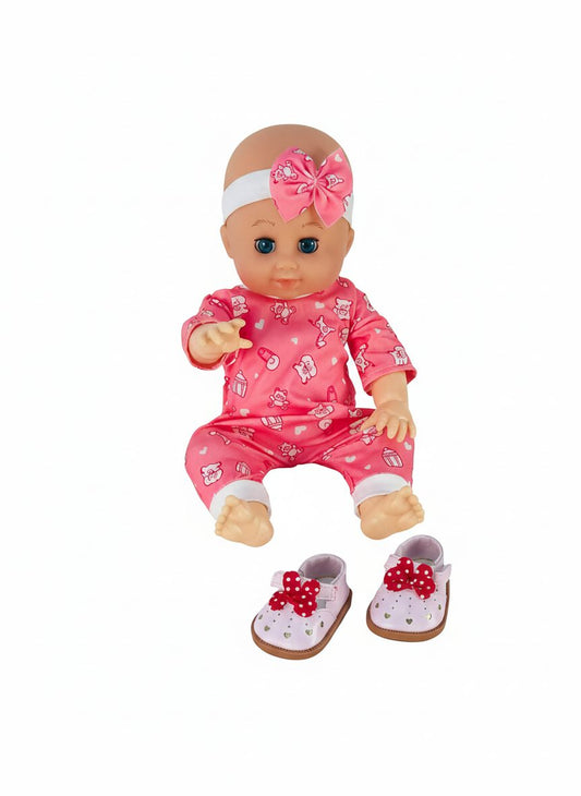 دمية الطفلة الوردية مع إكسسوارات Pink Baby Doll
