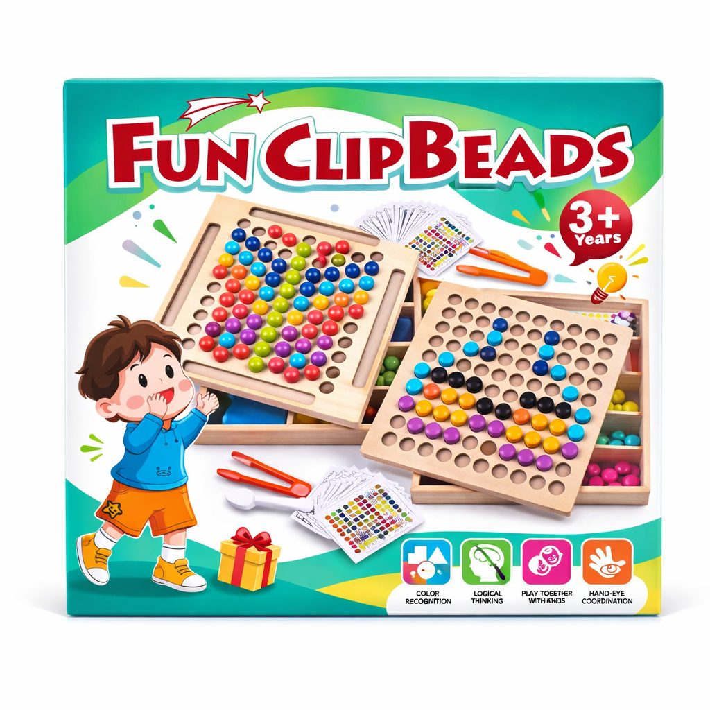 لعبة الخرز الملون التعليمية للأطفال – Fun Clip Beads Puzzle Game