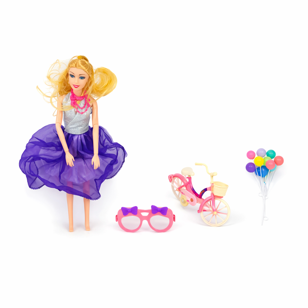 دمية جيرل بيوتيفول مع دراجة – Girl Beautiful Fashion Doll Set