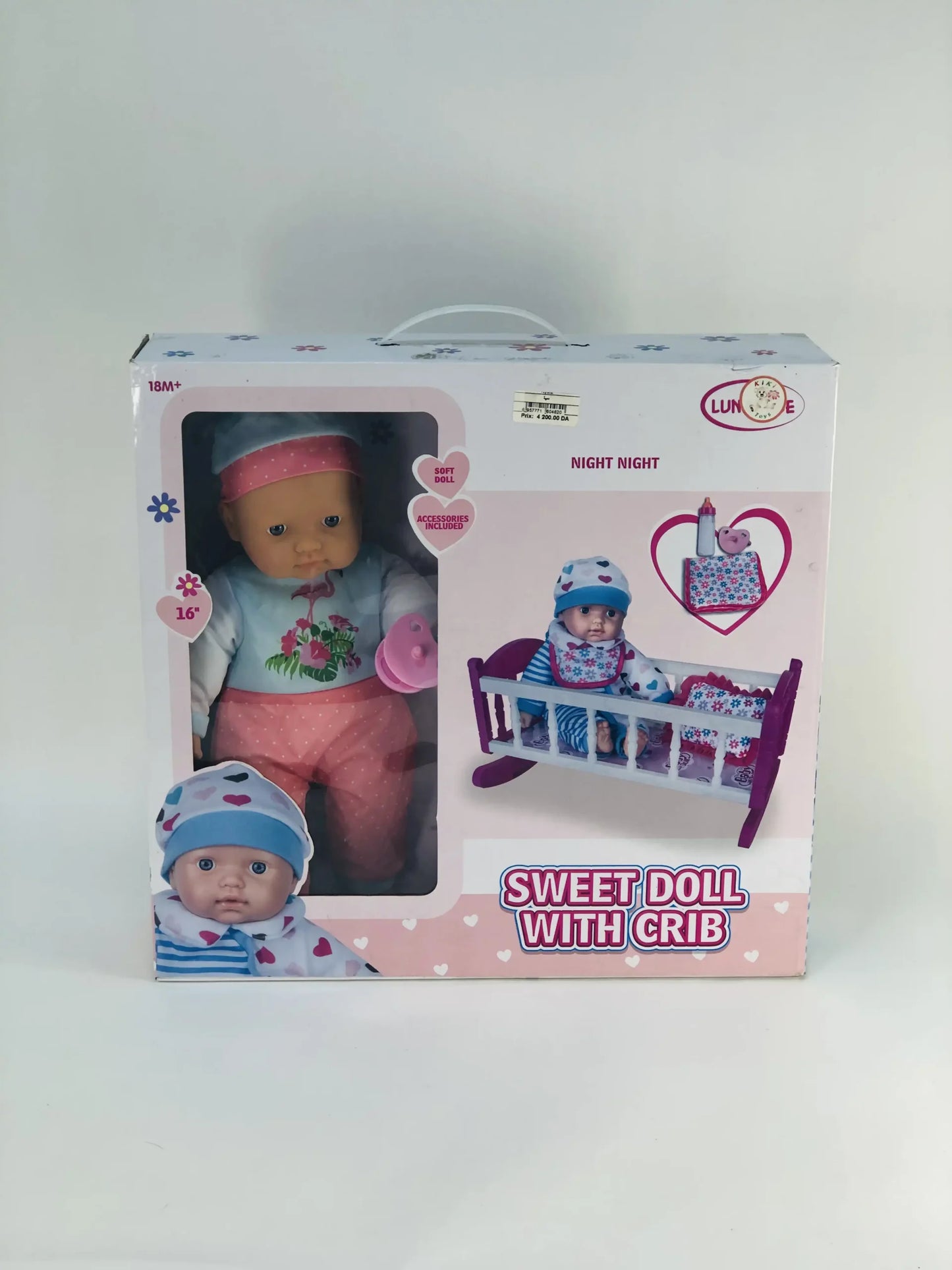 دمية الطفل الناعمة مع سرير LUNE Soft Baby Doll