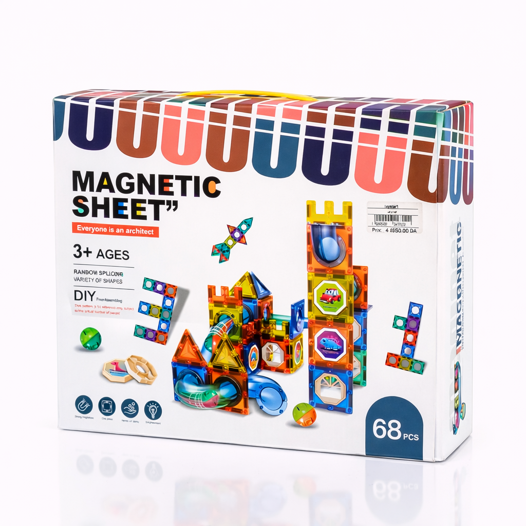 لعبة مكعبات مغناطيسية – Magnetic Sheet 68 قطعة