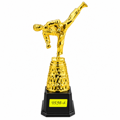 كأس تايكواندو ذهبي صغير بركلة عالية Small Golden Taekwondo Trophy 4598-7