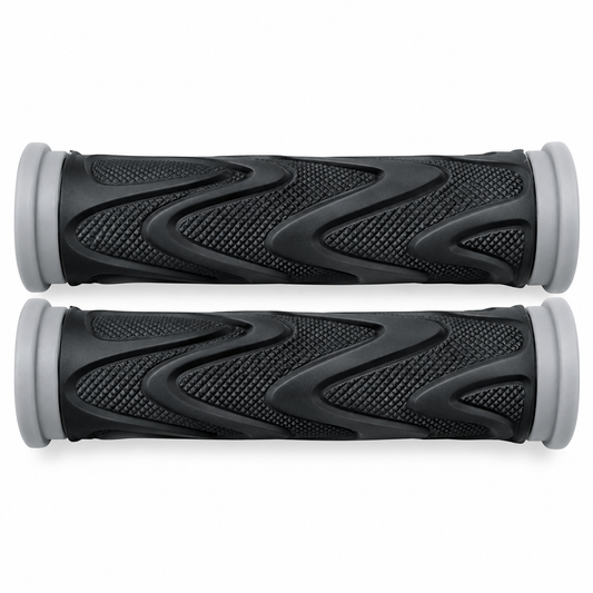 زوج مقابض دراجة HAM GP-022 – أسود × رمادي | HAM GP-022 Bicycle Grips