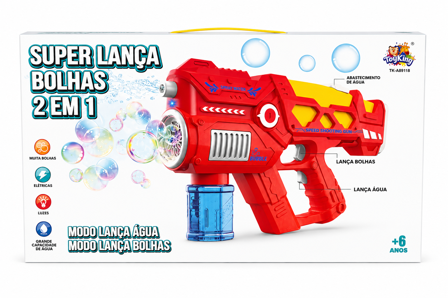 مسدس ماء وفقاعات 2 في 1 +6 سنوات | Water &amp; Bubble Gun 2 in 1