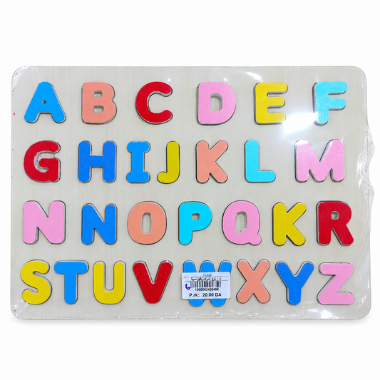 لوحة الحروف اللاتينية الخشبية للأطفال | Wooden ABC Alphabet Puzzle Board