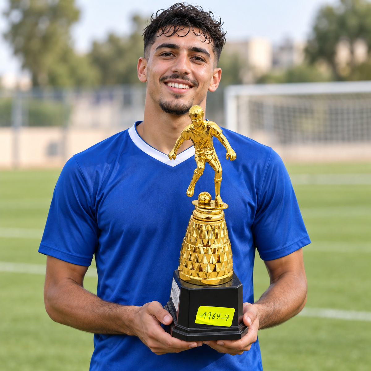 كأس رياضي ذهبي بمجسم لاعب كرة قدم Golden Football Player Trophy 1764-7