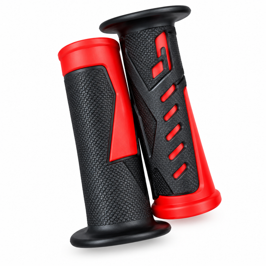 زوج مقابض دراجة رياضية – أسود × أحمر | Black & Red Sport Bicycle Grips