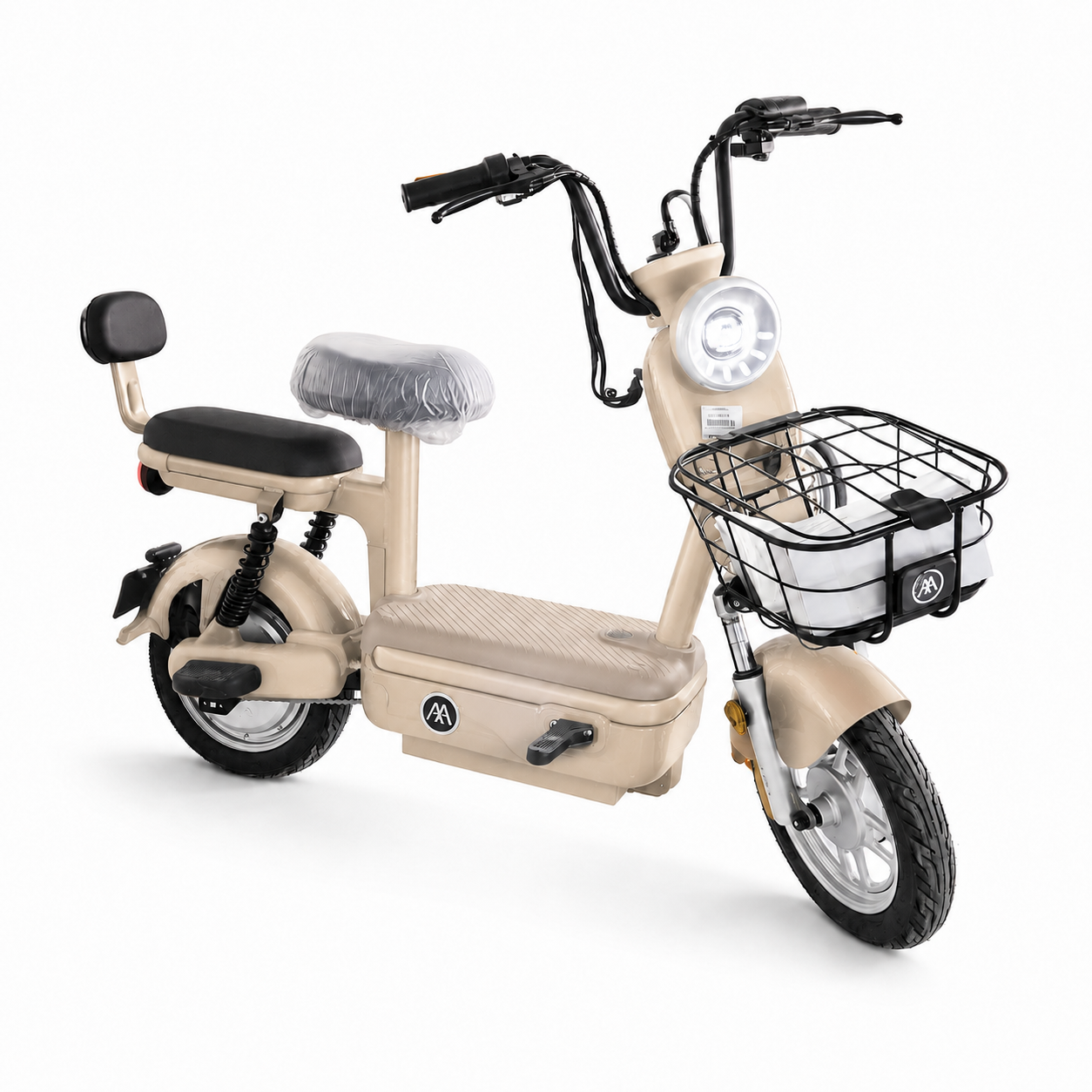 دراجة كهربائية AIMA بمقعدين وسلة أمامية – أسود | Electric Bike