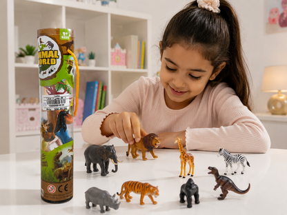طقم حيوانات وديناصورات مصغرة Animal World | Animal World Mini Animals & Dinosaurs Set