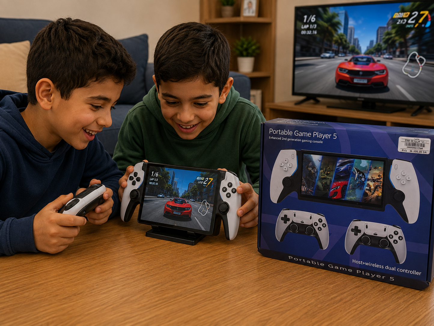 جهاز ألعاب محمول Portable Game Player 5 بشاشة كبيرة وذراعي تحكم لاسلكيين | Portable Game Console