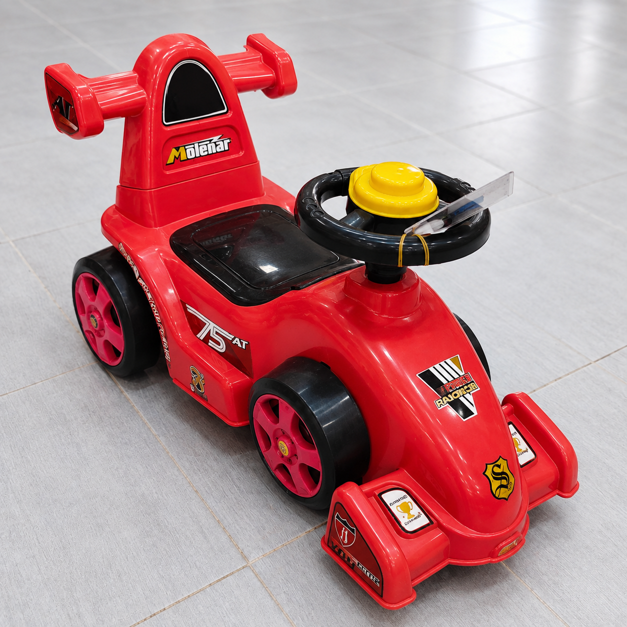 سيارة ركوب للأطفال بدون دواسات وردية | Kids Ride-On Push Car - Pink