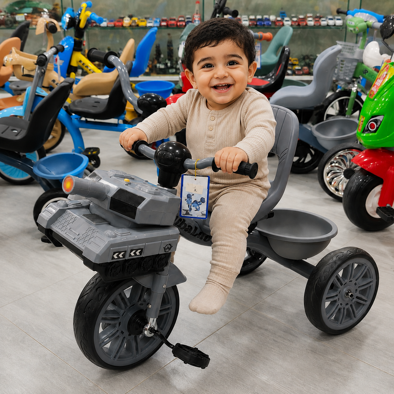 دراجة ثلاثية للأطفال بمقعد مريح وسلة خلفية | Kids Tricycle with Rear Basket
