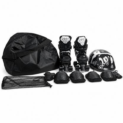 طقم تزحلق باور مع خوذة وواقيات وحقيبة | Power Roller Skates Set with Helmet & Protective Gear