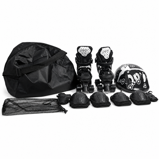 طقم تزحلق باور مع خوذة وواقيات وحقيبة | Power Roller Skates Set with Helmet & Protective Gear