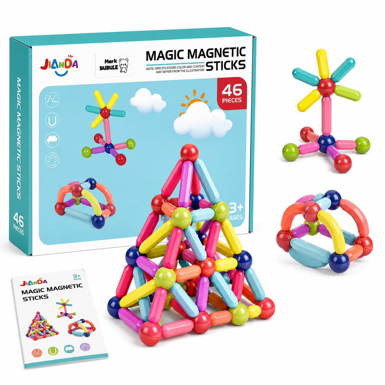لعبة العصي المغناطيسية Magic Magnetic Sticks متوفرة بـ5 أحجام | Jeu de bâtons magnétiques Magic Magnetic Sticks disponible en 5 tailles