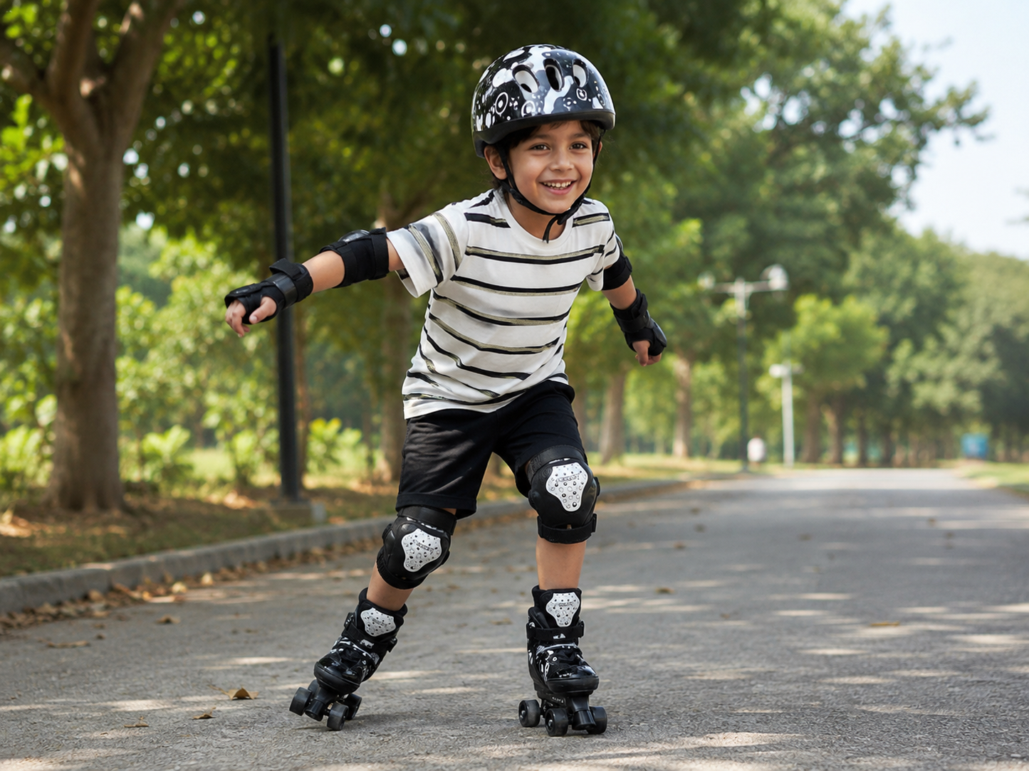 طقم تزحلق باور مع خوذة وواقيات وحقيبة | Power Roller Skates Set with Helmet & Protective Gear
