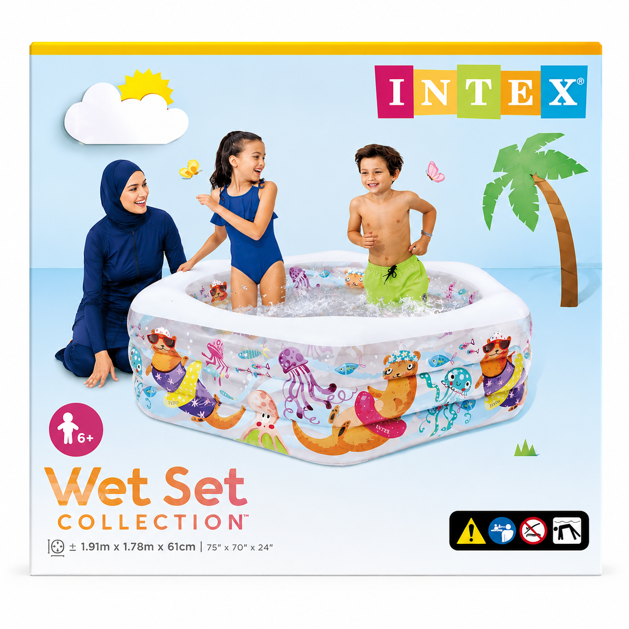 مسبح أطفال INTEX Wet Set لعمر 6 سنوات فما فوق بحجم 1.91m × 1.78m × 61cm