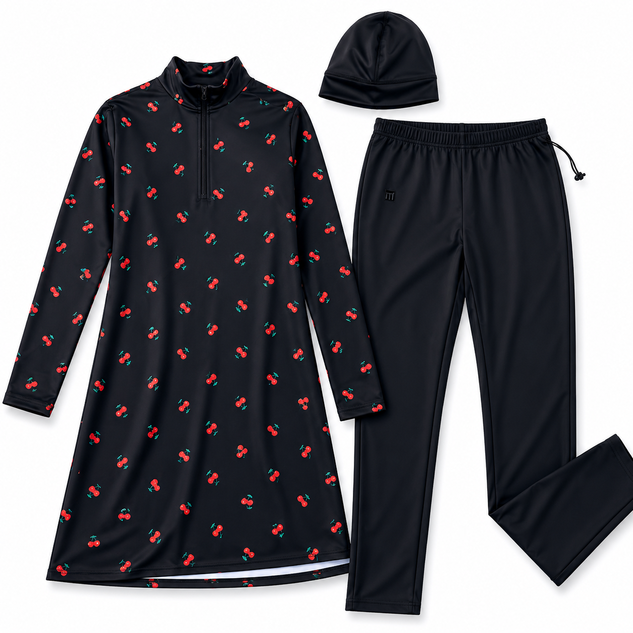 بدلة سباحة محتشمة نسائية مع قبعة – مقاس 3XL | Modest Women Swimwear Set with Cap