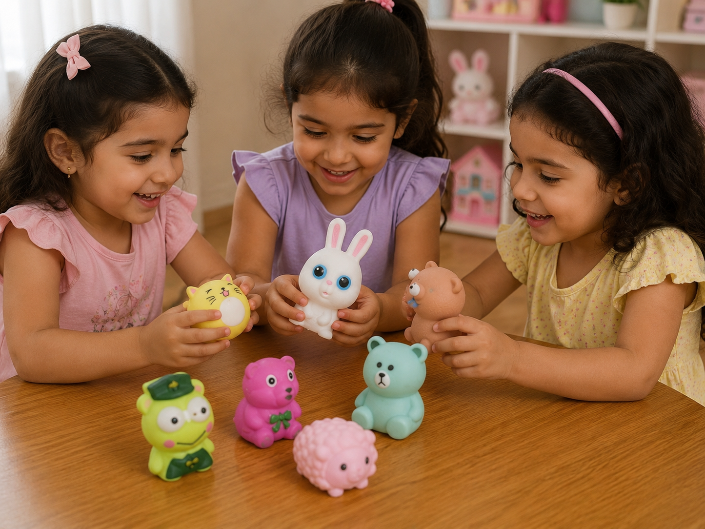 طقم دمى حيوانات مطاطية للأطفال 8 قطع | Squishy Rubber Animal Toys Set (8 Pieces)