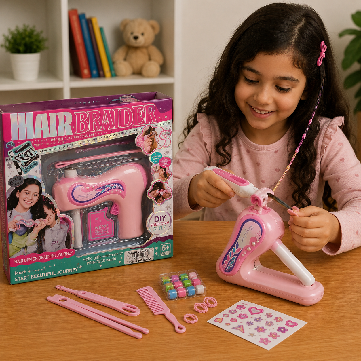 طقم تضفير الشعر للأطفال | Hair Braider DIY Hairstyling Set