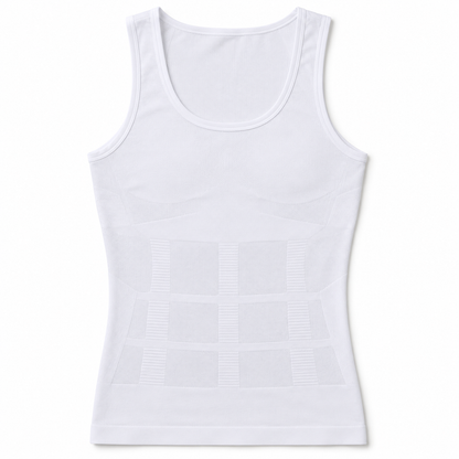 قميص مشد رجالي بدون أكمام Just-One Shapers Y-123 – أبيض | Men's Seamless Sleeveless Shaper