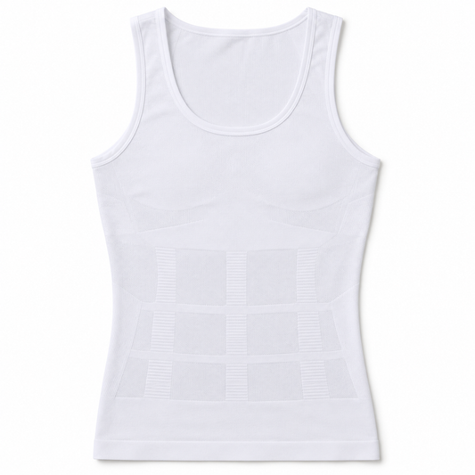 قميص مشد رجالي بدون أكمام Just-One Shapers Y-123 – أبيض | Men's Seamless Sleeveless Shaper