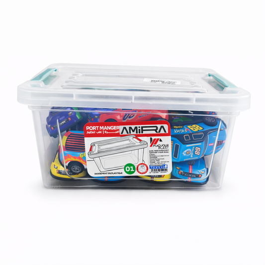 علبة تنظيم مع سيارات لعبة للأطفال – Storage Box with Toy Cars Set خيار عملي وممتع يجمع بين التسلية والترتيب في منتج واحد