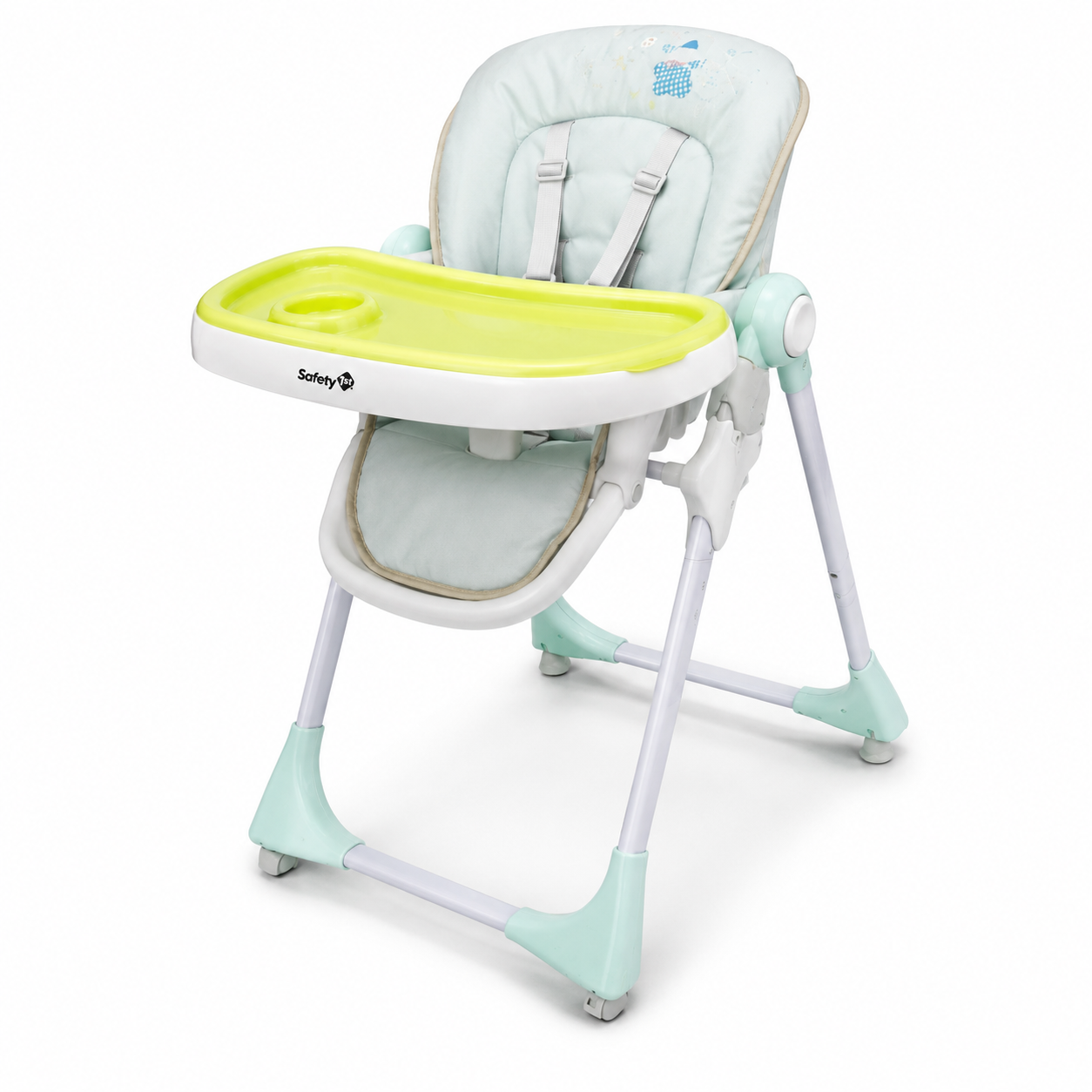 كرسي طعام للأطفال Safety بصينية صفراء قابل للطي – أخضر فاتح | Baby High Chair