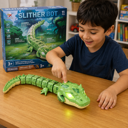 تمساح روبوت قابل للتركيب للأطفال | SlitherBot Crocodile Robot DIY