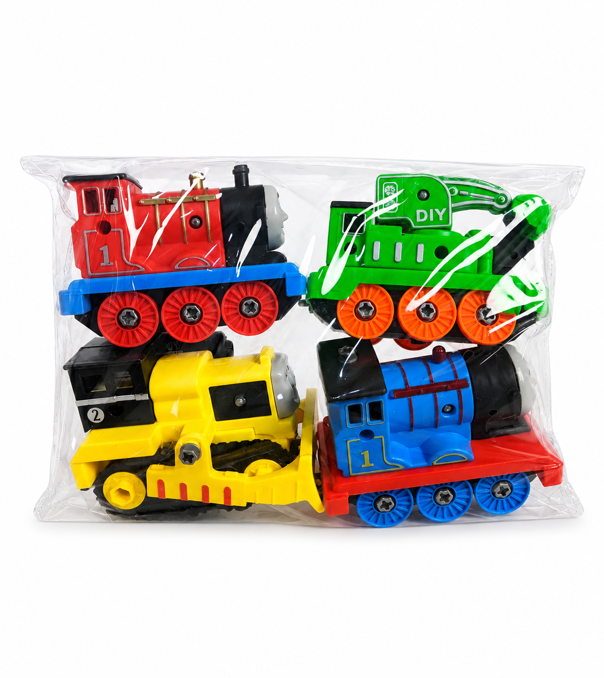 طقم قطارات تركيب للأطفال 4 قطع | Kids Connectable Toy Train Set (4 Pieces)