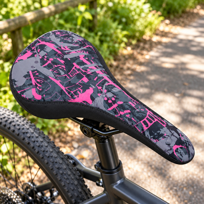 غطاء كرسي دراجة 4014-144 – أسود ووردي Bicycle Saddle Cover 4014-144 Black & Pink