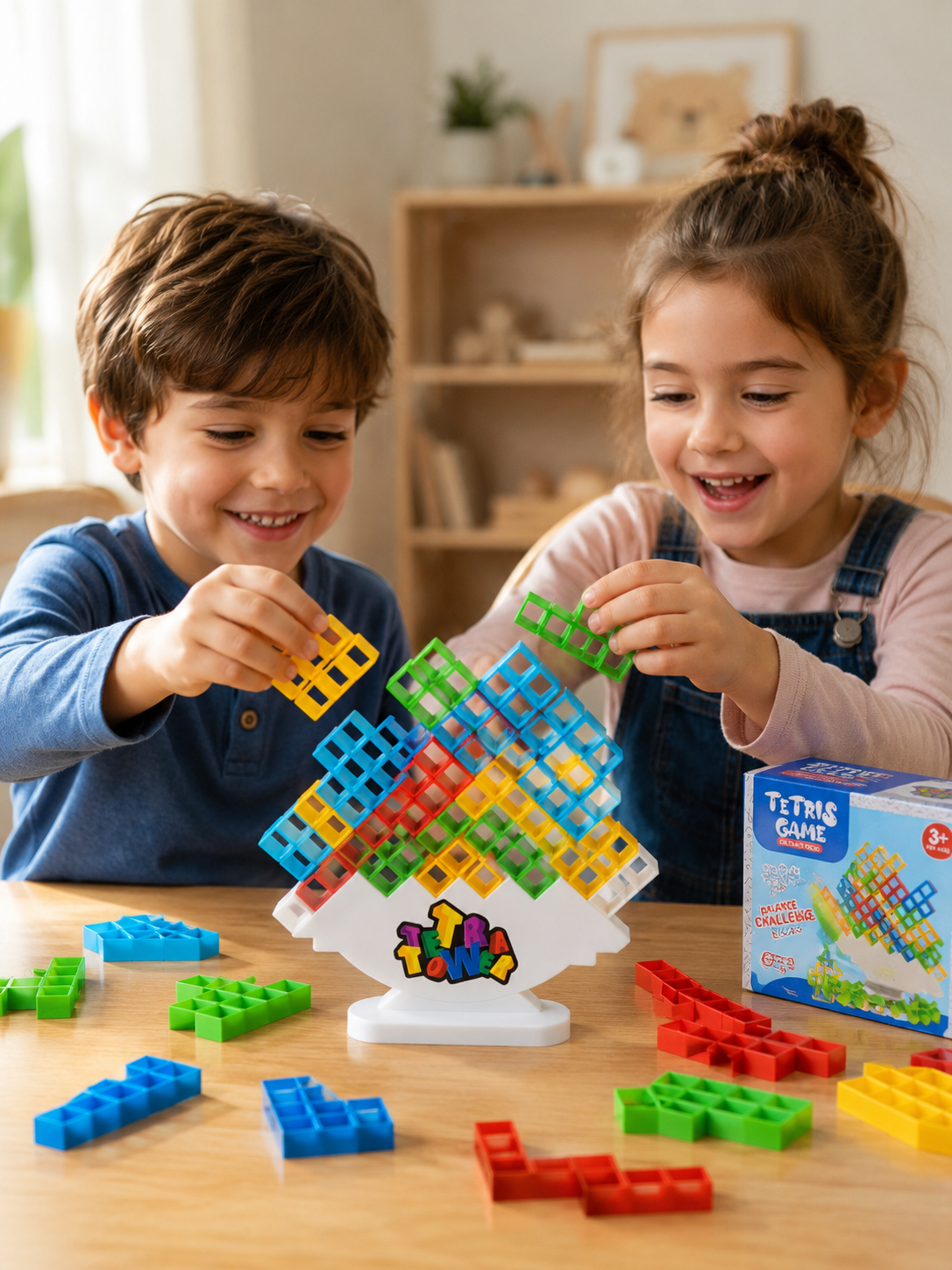 لعبة تتريس ثلاثية الأبعاد للتوازن 16 قطعة | Tetris 3D Balance Tower Game 16 PCS