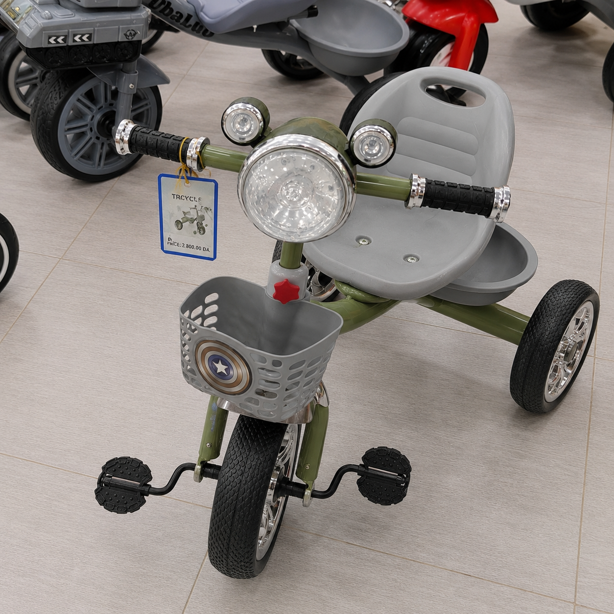 دراجة ثلاثية للأطفال بمقعد وسلة أمامية | Kids Tricycle with Front Basket