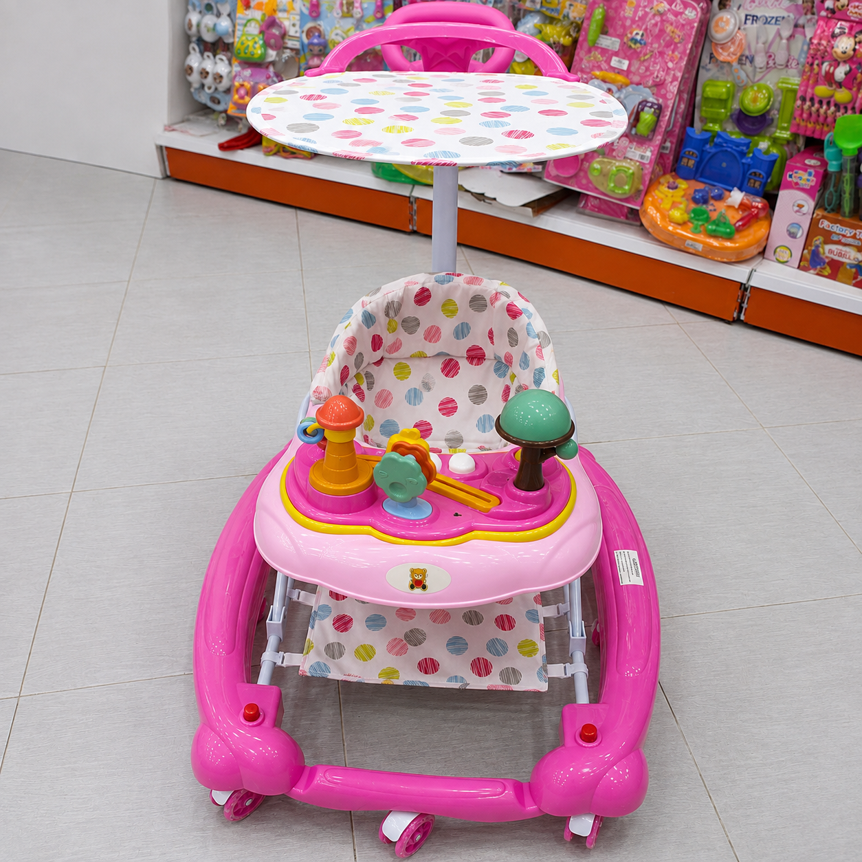 مشاية أطفال مع مظلة وألعاب ترفيهية | Baby Walker with Canopy &amp; Activity Toys