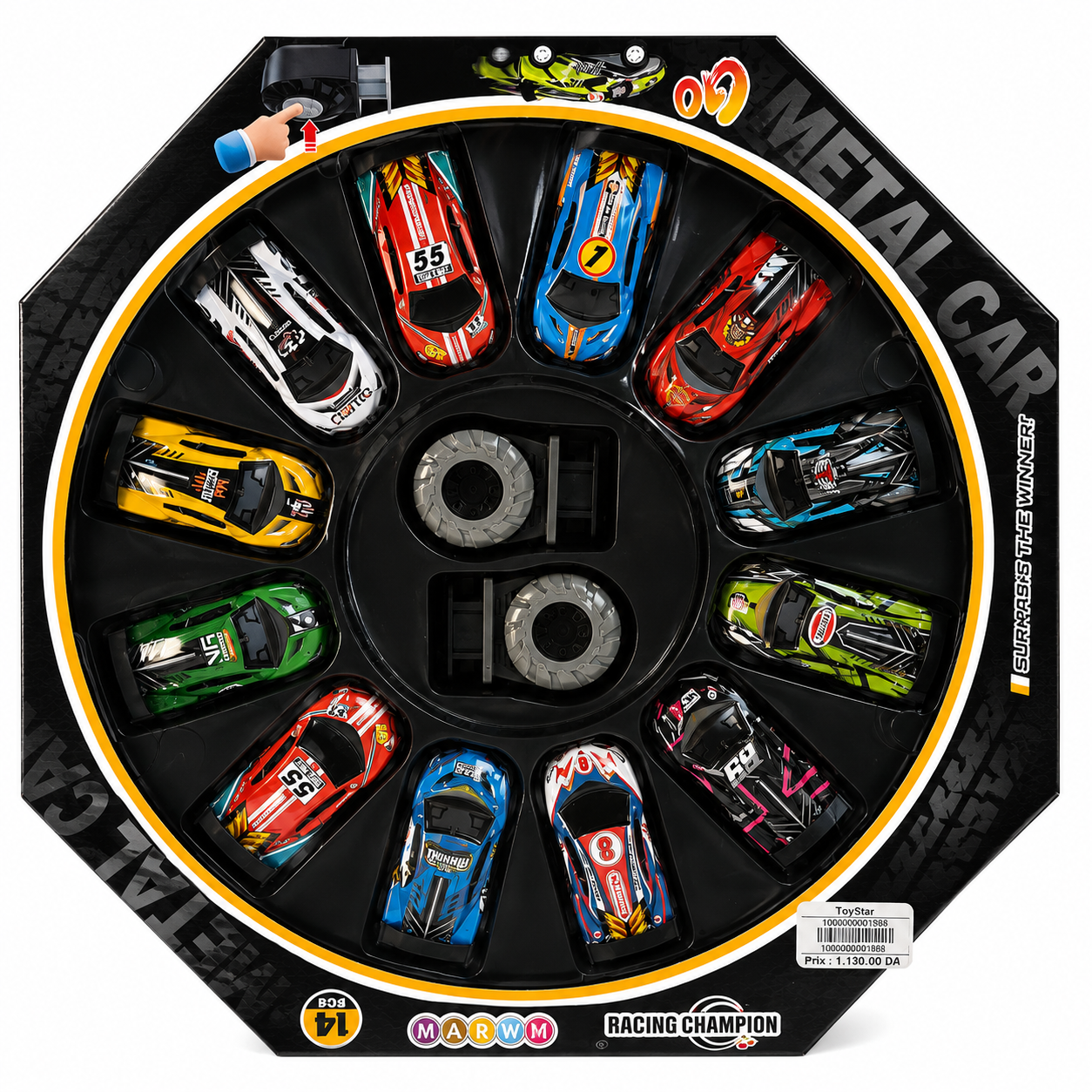 مجموعة سيارات سباق معدنية 14 قطعة | 14 PCS Metal Racing Cars Set