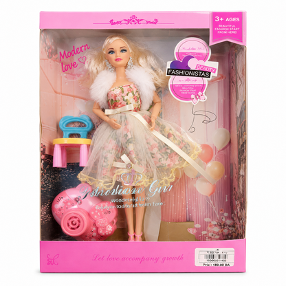 دمية أزياء مع إكسسوارات | Fashion Girl Doll Playset