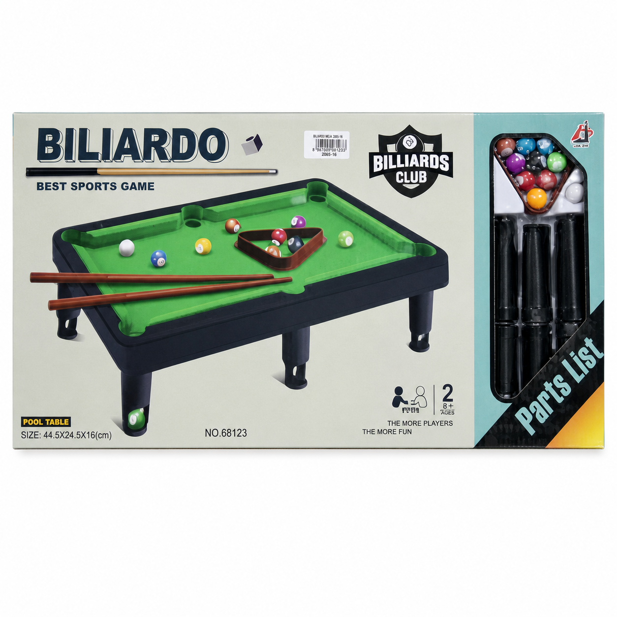 طاولة بلياردو مصغّرة 44.5×24.5×10 سم | Biliardo Pool Table 68123