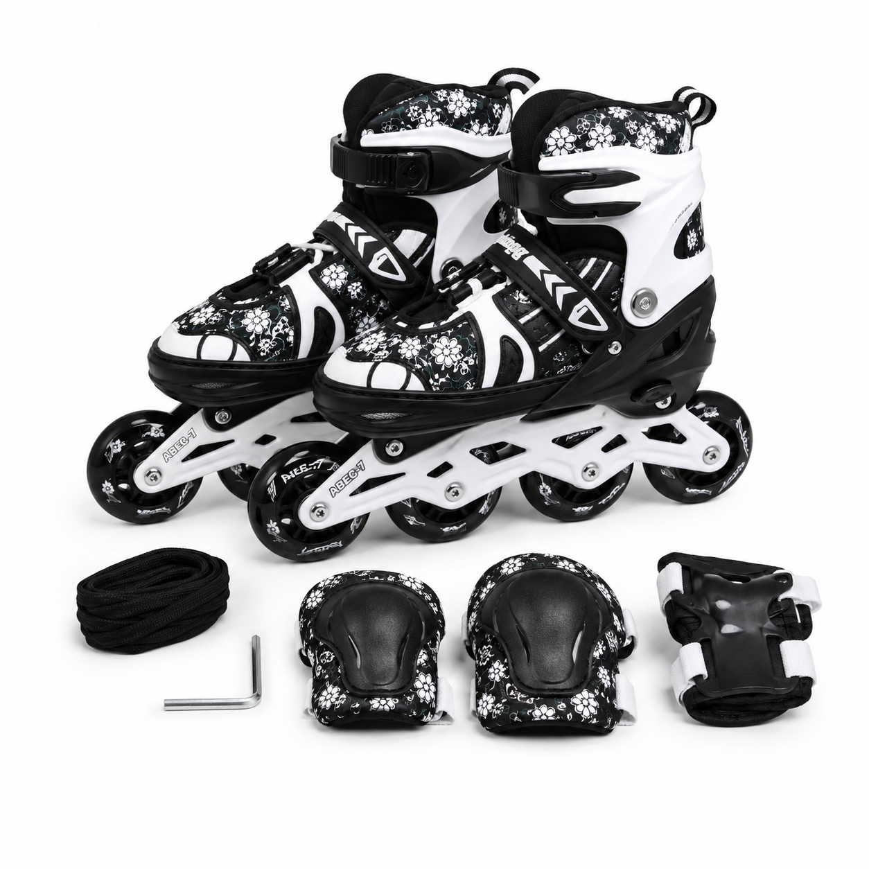 طقم حذاء تزلج وردي للأطفالPink Kids Roller Skates Set